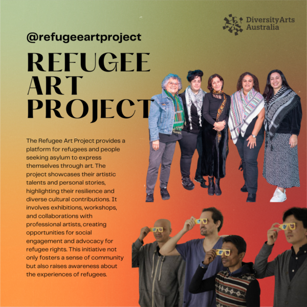 The Refugee Art Project provides a platform for refugees and people seeking asylum to express themselves through art. The project showcases their artistic talents and personal stories, highlighting their resilience and diverse cultural contributions. It involves exhibitions, workshops, and collaborations with professional artists, creating opportunities for social engagement and advocacy for refugee rights. This initiative not only fosters a sense of community but also raises awareness about the experiences of refugees.