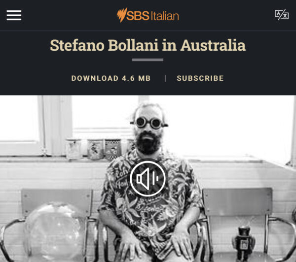 Screenshot of Stefano Bollani in Australia being interviewed on SBS Radio